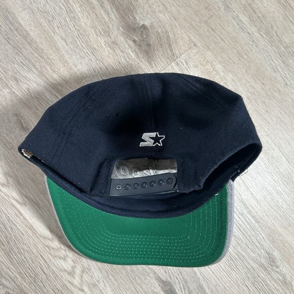 Vintage Starter New York Yankees Hat Snapback MLB Tail Sweep Blue 100% Wool Cap - Picture 6 of 8